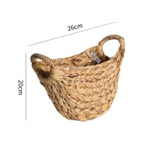 짚이 아닌 등나무 보관 바구니 워터 히아신스 꼰 손잡이 직사각형 보관 바구니 선물, 옵션01