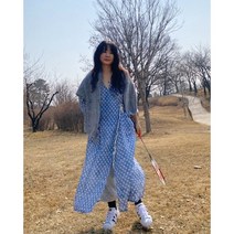 【원피스】 엘핀 로브 / 오조드파파 / 네추럴 옐로우 플라워아이 플라워블루