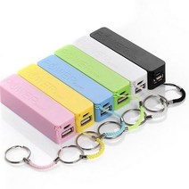 휴대용 2600mah usb 외부 전원 은행 케이스 팩 상자 18650 배터리 충전기 no battery powerbank with key chain, 노란색, 만능인