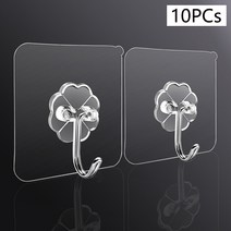 투명 강력 접착 벽걸이 후크 10 개 진공 흡입 컵 무거운 욕실 스테인레스 스틸, 10pcs