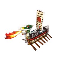 컬러룬 그리기 풍선 거북선 + 돛대, 3개