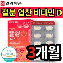 일양약품 철분 엽산 비타민D 플러스 1일 1정 3개월 6개월 9개월 1년 활성형 엽산 비타민B12 구리 세븐베리 농축분말 함유 철분제 비타민 임산부영양제추천 건강기능식품 인정 인증, 1개 (17500원 할인), 90정 (3개월 분)