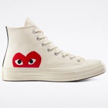 국내매장용 컨버스 CONVERSE 남성 여성 컨버스 X 꼼데가르송 플레이 척 70 에그렛 150205C 운동화 스니커즈 슈즈 신발 하이탑