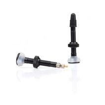 범용 자전거 40mm 튜브리스 타이어 밸브 2 팩 12.8mm 기본 알루미늄 합금 타이어 밸브 (o-링 교체 부품 포함), 블랙 40mm