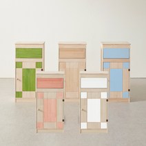 엘린까사 원목 더스트박스 대형 인테리어 휴지통 분리수거함 다용도 수납정리함 5color, 스카이블루, 1개
