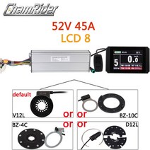 전기자전거 악세사리KT 컨트롤러 48V 모터 52V Ebike 1500W 듀얼 사인파 LCD 디스플레이 PAS Bafang, 21 52V 1500W LCD8, 한개옵션1