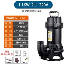 하수 펌핑 연못 진흙 펌프 전기 자동 가정용 분쇄 절단 220V 정화조 펌프, 04.1.1KW2인치단상전기(10미터급수호스)