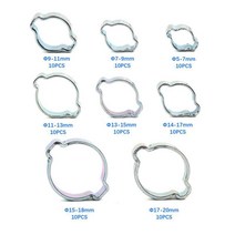 10pcs 5-20mm 더블 귀 클램프 호스 웜 드라이브 연료 파이프 클립 워터, 02 7-9mm