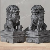 석상 해태 해치 사자 상 장식 액막이 풍수지리, B한쌍 높이 24 길이 13 너비 11 cm