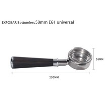 드롱기 EXPOBAR-E61 포터필터 커피 머신 단단한 목재 바텀리스 핸들 58MM 범용 그룹 헤드 마호가니, E61-A3
