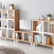 책장선반 책장수납함 거실서재 H6213 D 세트 6colors 책꽂이 공간분리 틈새, 연그레이크림