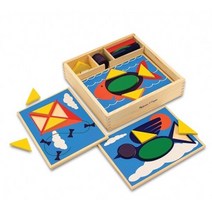 [실버플레이1330] 모양 맞추기 패턴블록 / 치매예방퍼즐 두뇌훈련 효도퍼즐