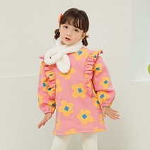 올리반 빅 플라워 기모 롱 티셔츠