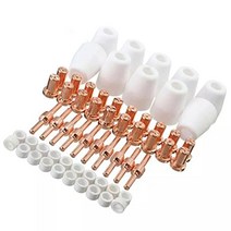 플라즈마 절단기 프라즈마 65pcs pt31 cut30-50 커터 소모품 파크 사이드 rilon mitech unt riland 용 공기 용접 절단 팁, 없음