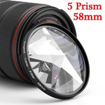 KnightX 프리즘 필터 49mm 52mm 55mm 58mm 62mm 67mm 72mm 77mm 분할 디옵터 변경 가능 번호 UV CPL ND 전화 카메라 매크로 렌즈, 58mm 5 Prism