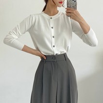 퍼니걸스 9493 슬림 라운드 니트 긴팔 가디건 여성의류