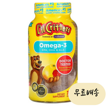 릴크리터스 어린이 오메가3 EPA DHA 라즈베리맛 120개입 [미국 직배송], 1개, 120개