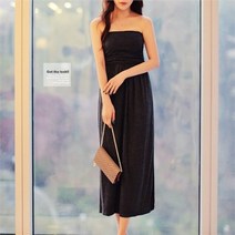 셀러허브(잡화) 여자 해변 해외 여행 편한 옆트임 탑 롱 원피스