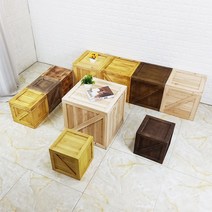 나무 우드박스 사과 원목 공간박스 큐브 원목미니수납장, 50x50x50cm, 녹색 완전밀봉