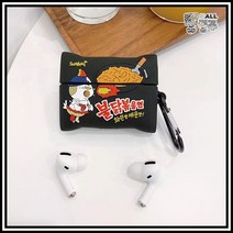 뚱공주몰 에어팟케이스 에어팟1케이스 에어팟2케이스 apple airpods 에어팟2 에어팟1 에어팟 1세대 2세대 귀여운 캐릭터 키링 실리콘 케이스 악세사리, 불닭면, sia272