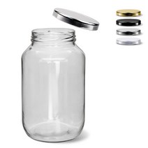 유리병 원형유자 1호 (1kg) 수제 과일청 담금 보틀병, 실버, 1개