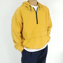 로니제이 남자 남녀공용 봄 가을 간절기 오버핏 바람막이 아노락 후드티 반집업 윈드브레이커