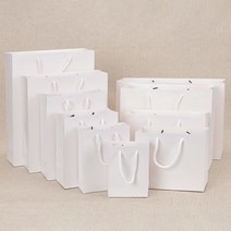 에이피피팩 종이쇼핑백 수제 화이트 고급 무지 쇼핑백 종이가방 종이백, 100장, A-정6호