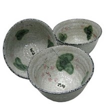 도자기면기 눈꽃매화 면기 라면 국수 그릇 도자기 면기 대접 3P, 쿠팡 본상품선택
