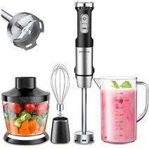 Elechomes 4in1 Hand Blender Set 800 W Purée Stick Stainless Steel Set with ml Mixing Cup 500 Chop