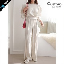 커스텀에이블 퍼프소매 크롭티 와이드팬츠 2종세트 C2209SE084C