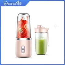 진공블렌더 믹서기 블랜더 Dropshipme-휴대용 스무디 블렌더 USB 충전식 미니 무선 컵 주스 추출기, 04 Pink Double cup