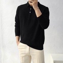 남자 부드러운 캐시 스판 단추 헨리 카라넥 니트