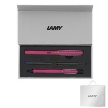 LAMY 사파리 만년필 + 볼펜 기프트세트, EF, 핑크