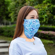 엘마운틴 자외선 차단 마스크 빨아쓰는 숨쉬기편한 얼굴 햇빛가리개 여름용 쿨 운동 스포츠 마스크, 심플마스크(패션블루)