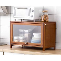 냉장고장 팬트리장 홈카페 그릇장 상부장 부엌 틈새장, 투명 플립도어 3단 60장 깊은 폭 32cm