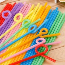 BUyuS빨대 일회용 100P 자바라 카페 캠핑 스트로우 칵테일굿딜 브이숍, 100개, 1개
