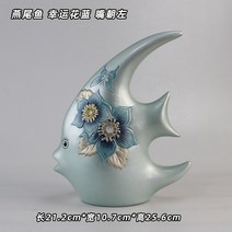 열대어 도자기 소품 장식품 키싱구라미 물고기 인테리어 장식 선물용, 스왈로우테일 블루 입이 왼쪽