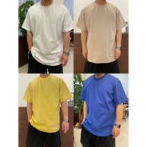 남자 여자 공용 사계절 목안늘어나는 비침없는 이너 반팔 기본면티셔츠 블랙 흰 파란 박시티