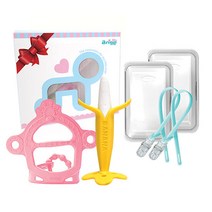 [앙쥬] 치발기 2종세트-바나나+손목(기린핑크), 선택:치발기 2종세트-바나나+손목(기린핑크)