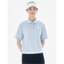 [빈폴골프] 여성 메쉬배색 블루종핏 반팔티셔츠 스카이 블루 (BJ3342A23Q)