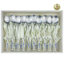 라이브잇 키친아트 웰빙매화 부부수저 2p세트 부부수저 2인 수저세트, 70웰빙매화인조선물용_블루