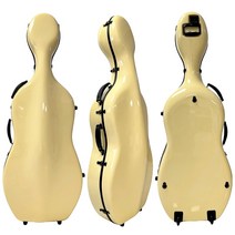 블링블링한 첼로케이스 하드 상상력 악기 정품 탄소 섬유 스리랑카 첼로 케이스 4/4 방수 및 압력 방지 휠 경량 항공기 배송, 크림빛 노란색