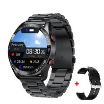 블루투스 전화 스마트워치 ECG PPG 스포츠 피트니스 추적기 시계 럭셔리 Smartwatch 화웨이, 05 Black steel belt