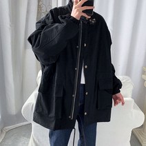 차이나 야상점퍼 허리 밑단 스트링포인트 캐주얼룩 가을자켓 캐쥬얼 진주장식청자켓 체크가디건 코트