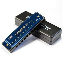 트레몰로 하모니카 C 블루스 입 키 초보자를 위한 유기농 등급 수지 본체 어린이 교육 완구 10 홀, 04 Blue, 04 Blue