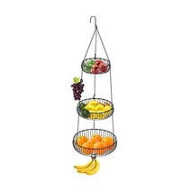 SimpleHouseware 걸이식 과일 바구니 클래식 오블레이트 블랙, 편원 바구니_검은색