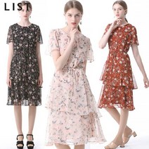 [리스트(LIST)] 플라워 러플 시폰 원피스 (택가격:228000원)