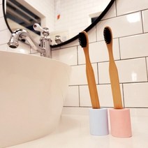 리빙퀸 규조토 칫솔꽂이 1+1, 규조토 칫솔꽂이(핑크 + 핑크), 1개