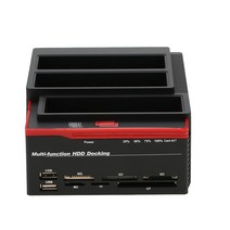 도킹스테이션 외장하드 하드도킹 워크스테이션2.5 "/3.5" USB 3.0-2 SATA 포트 1 IDE 외장형 HDD, 01 US Plug