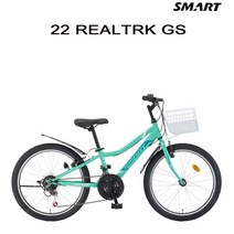(완조립) 2022 스마트 22리얼텍GS 22인치 21단 주니어 MTB 자전거, 블랙